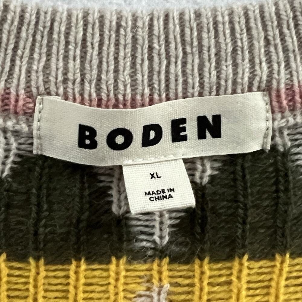 Boden Women Multicolor Argyle Diamond Wool Blend Sweater Patterned Cardigan XL - Picture 3 of 12